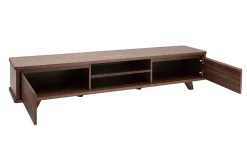 Meuble TV vintage bois foncé noyer 2 portes L180 cm FIFTIES