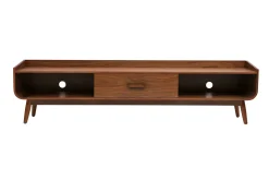 Meuble TV vintage bois foncé noyer L200 cm HALLEN