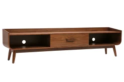 Meuble TV vintage bois foncé noyer L200 cm HALLEN