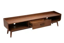 Meuble TV vintage bois foncé noyer L200 cm HALLEN