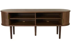 Meuble TV vintage bois foncé noyer avec rangements 2 portes coulissantes L138 cm EPIC