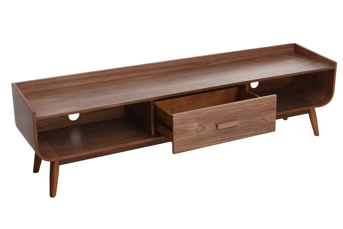 Meuble TV vintage bois noyer L180 cm HALLEN