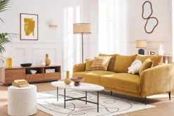 Meuble TV vintage en bois foncé noyer et métal noir L160 cm JAKO