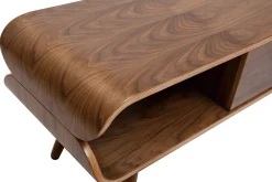 Meuble TV vintage en bois foncé avec rangements L132 cm TAKLA