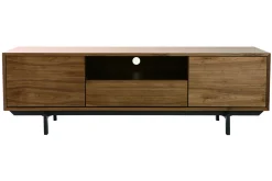 Meuble TV vintage en bois foncé niche ouverte L160 cm MANNY