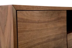 Meuble TV vintage en bois foncé niche ouverte L160 cm MANNY