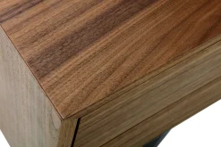 Meuble TV vintage en bois foncé avec rangements fermés L160 cm MANNY