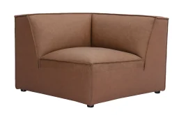 Module d'angle central pour canapé en cuir marron SPLIT
