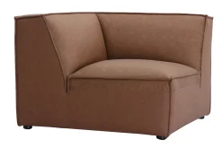 Module d'angle central pour canapé en cuir marron SPLIT