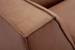 Module d'angle central pour canapé en cuir marron SPLIT
