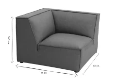 Module d'angle central pour canapé en cuir marron SPLIT