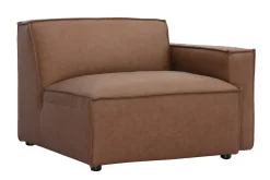 Module d'angle droit pour canapé en cuir marron SPLIT