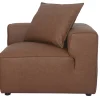 Module d'angle droit pour canapé en cuir marron FERGUS