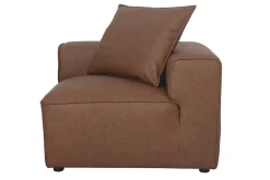 Module d'angle droit pour canapé en cuir marron FERGUS