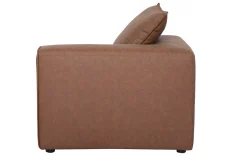 Module d'angle droit pour canapé en cuir marron FERGUS