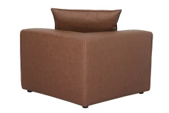 Module d'angle droit pour canapé en cuir marron FERGUS