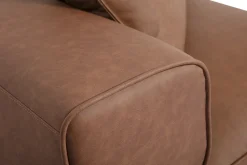 Module d'angle droit pour canapé en cuir marron FERGUS