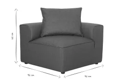 Module d'angle droit pour canapé en cuir marron FERGUS