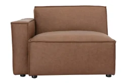 Module d'angle gauche pour canapé en cuir marron SPLIT