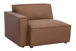 Module d'angle gauche pour canapé en cuir marron SPLIT