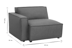 Module d'angle gauche pour canapé en cuir marron SPLIT