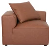 Module d'angle gauche pour canapé en cuir marron FERGUS