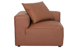Module d'angle gauche pour canapé en cuir marron FERGUS