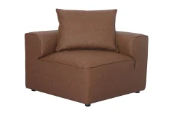 Module d'angle gauche pour canapé en cuir marron FERGUS
