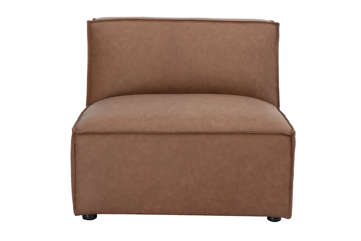 Module droit pour canapé en cuir marron SPLIT