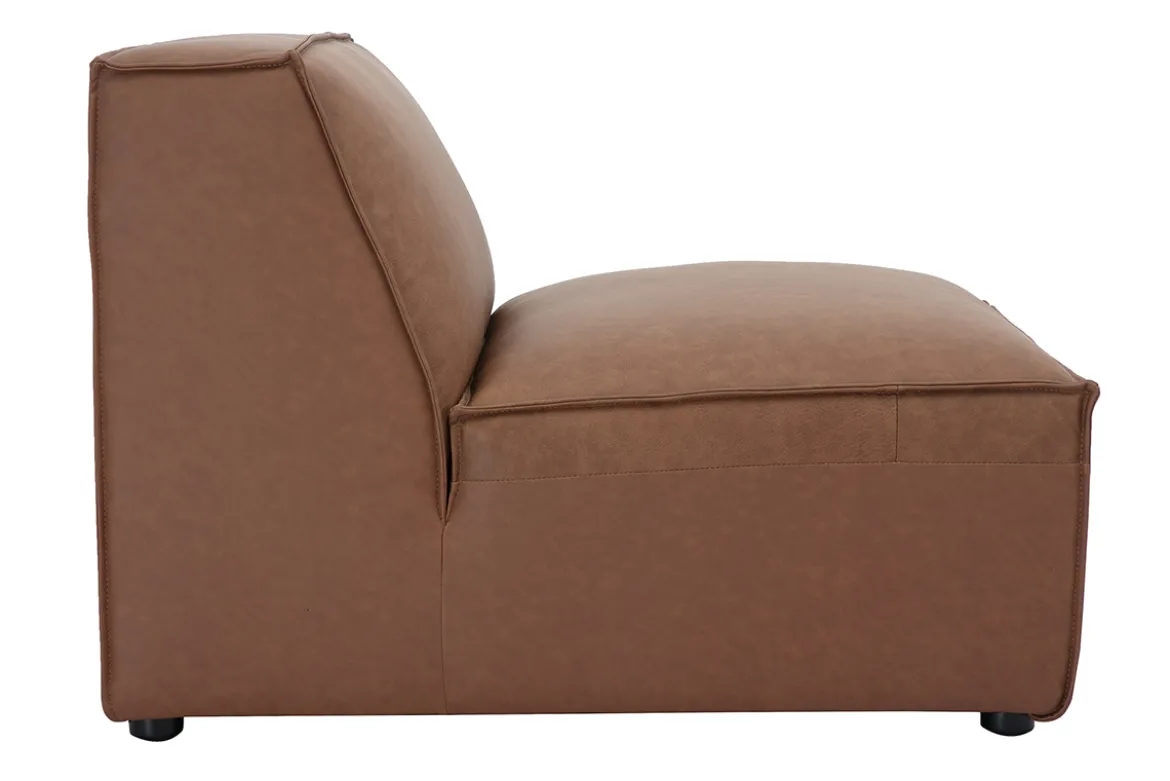 Module droit pour canapé en cuir marron SPLIT