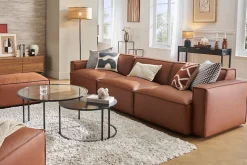 Module droit pour canapé en cuir marron SPLIT