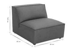 Module droit pour canapé en cuir marron SPLIT