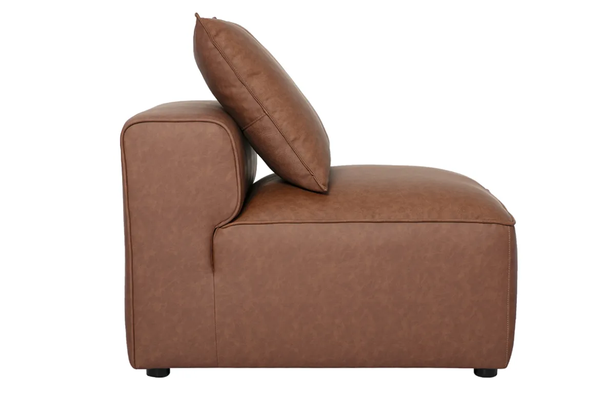 Module droit pour canapé en cuir marron FERGUS