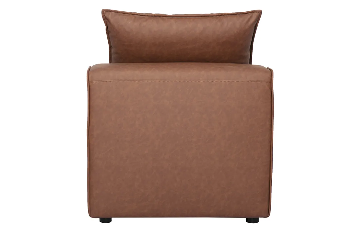 Module droit pour canapé en cuir marron FERGUS