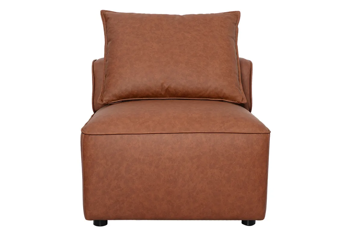 Module droit pour canapé en cuir marron FERGUS