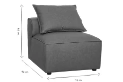 Module droit pour canapé en cuir marron FERGUS
