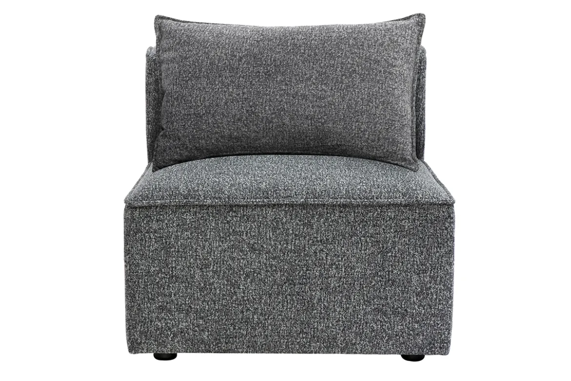 Module droit pour canapé en tissu chiné gris foncé KERRY