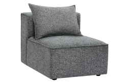 Module droit pour canapé en tissu chiné gris foncé KERRY