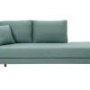 Méridienne scandinave en tissu vert de gris et bois clair massif L190 cm BERTILLE
