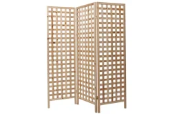 Paravent en bois clair motif ajouré 3 vantaux L133 cm AKKIKO