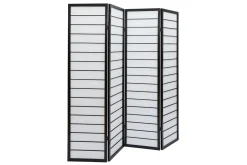 Paravent japonais en bois noir et papier de riz L177 cm GIBON