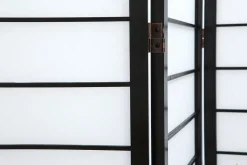 Paravent japonais en bois noir et papier de riz L177 cm GIBON