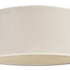 Plafonnier cylindrique en lin beige et rabane naturelle D40 cm TRAVES