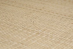 Plafonnier cylindrique en lin beige et rabane naturelle D40 cm TRAVES