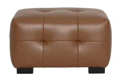 Pouf repose-pieds design en cuir marron CORTO