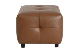 Pouf repose-pieds design en cuir marron CORTO