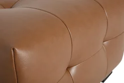 Pouf repose-pieds design en cuir marron CORTO