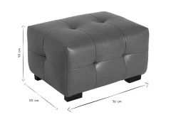 Pouf repose-pieds design en cuir marron CORTO