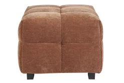 Pouf repose-pieds design en tissu effet velours terre brûlée CORTO