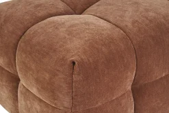 Pouf repose-pieds design en tissu effet velours terre brûlée CORTO
